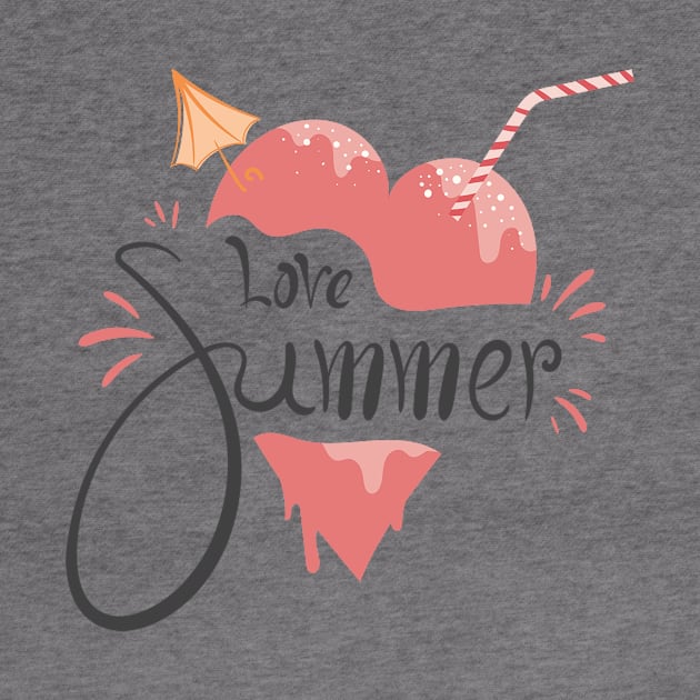 Love Summer With Heart Ice Cream by Artmoo